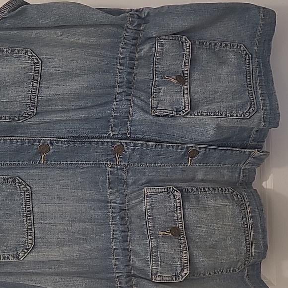 Chaps Denim Jean Button Down Vest. - Picture 3 of 10